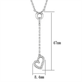 3W425 - Brass Necklace Rhodium Women AAA Grade CZ Clear