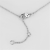 3W426 - Rhodium Brass Necklace with AAA Grade CZ  in Clear
