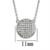 3W437 - Brass Necklace Rhodium Women AAA Grade CZ Clear