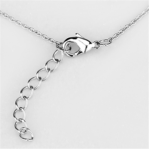 3W442 - Rhodium Brass Necklace with Synthetic Pearl in White
