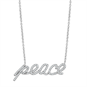 3W457 - Rhodium Brass Necklace with AAA Grade CZ  in Clear