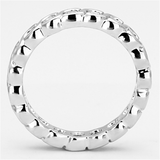 3W462 - Brass Ring Rhodium Women AAA Grade CZ Clear