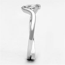 3W464 - Brass Ring Rhodium Women AAA Grade CZ Clear