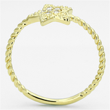 3W500 - Brass Ring Gold Women AAA Grade CZ Clear