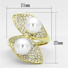 3W522 - Brass Ring Gold Women Synthetic White