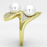 3W522 - Brass Ring Gold Women Synthetic White
