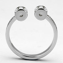 3W526 - Brass Ring Rhodium Women Top Grade Crystal Clear