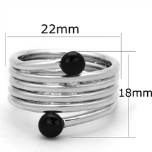 3W602 - Brass Ring Rhodium Women Synthetic Jet