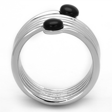 3W602 - Brass Ring Rhodium Women Synthetic Jet