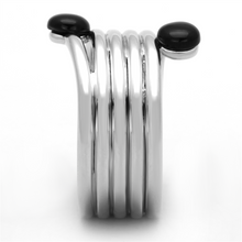 3W602 - Brass Ring Rhodium Women Synthetic Jet