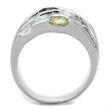 3W605 - Brass Ring Rhodium Women AAA Grade CZ Multi Color