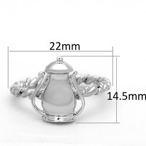 3W607 - Brass Ring Rhodium Women No Stone No Stone