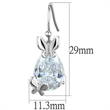 3W622 - Brass Earrings Rhodium Women AAA Grade CZ Clear