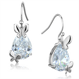 3W622 - Brass Earrings Rhodium Women AAA Grade CZ Clear