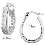 3W625 - Brass Earrings Rhodium Women AAA Grade CZ Clear