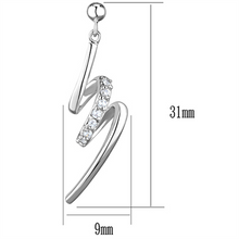 3W632 - Brass Earrings Rhodium Women AAA Grade CZ Clear