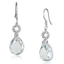 3W634 - Brass Earrings Rhodium Women AAA Grade CZ Clear