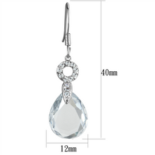 3W634 - Brass Earrings Rhodium Women AAA Grade CZ Clear