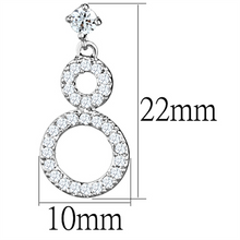 3W639 - Brass Earrings Rhodium Women AAA Grade CZ Clear