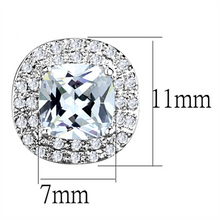 3W651 - Brass Earrings Rhodium Women AAA Grade CZ Clear