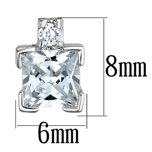 3W654 - Brass Earrings Rhodium Women AAA Grade CZ Clear