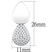 3W659 - Brass Earrings Rhodium Women AAA Grade CZ Clear