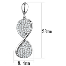 3W663 - Brass Earrings Rhodium Women AAA Grade CZ Clear