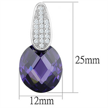 3W667 - Brass Earrings Rhodium Women AAA Grade CZ Amethyst