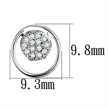 3W669 - Brass Earrings Rhodium Women AAA Grade CZ Clear