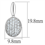 3W690 - Brass Earrings Rhodium Women AAA Grade CZ Clear