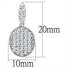 3W692 - Brass Earrings Rhodium Women AAA Grade CZ Clear