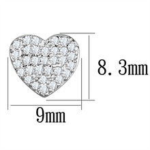 3W695 - Brass Earrings Rhodium Women AAA Grade CZ Clear