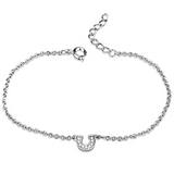 3W710 - Brass Bracelet Rhodium Women AAA Grade CZ Clear