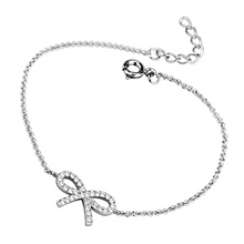 3W712 - Brass Bracelet Rhodium Women AAA Grade CZ Clear