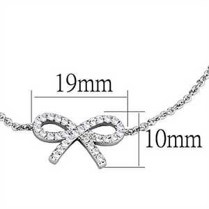 3W712 - Brass Bracelet Rhodium Women AAA Grade CZ Clear