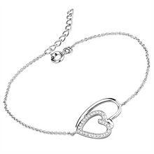 3W715 - Brass Bracelet Rhodium Women AAA Grade CZ Clear