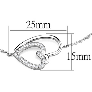 3W715 - Brass Bracelet Rhodium Women AAA Grade CZ Clear