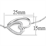 3W715 - Brass Bracelet Rhodium Women AAA Grade CZ Clear