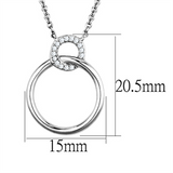 3W717 - Brass Necklace Rhodium Women AAA Grade CZ Clear