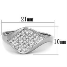 3W726 - Brass Ring Rhodium Women AAA Grade CZ Clear