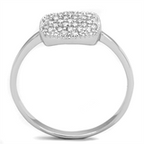 3W728 - Brass Ring Rhodium Women AAA Grade CZ Clear