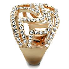 3W733 - Brass Ring Rose Gold Women Top Grade Crystal Clear