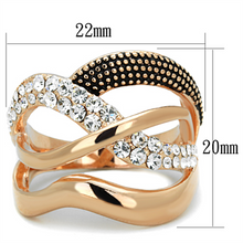 3W737 - Brass Ring Rose Gold Women Top Grade Crystal Clear