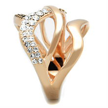 3W737 - Brass Ring Rose Gold Women Top Grade Crystal Clear