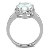 3W750 - Brass Ring Rhodium Women AAA Grade CZ Clear