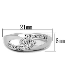 3W763 - Brass Ring Rhodium Women AAA Grade CZ Clear