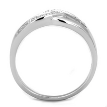 3W763 - Brass Ring Rhodium Women AAA Grade CZ Clear