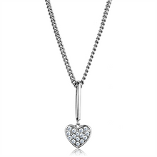 3W773 - Brass Chain Pendant Rhodium Women AAA Grade CZ Clear