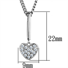 3W773 - Brass Chain Pendant Rhodium Women AAA Grade CZ Clear