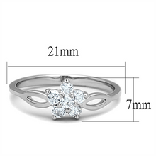 3W775 - Brass Ring Rhodium Women AAA Grade CZ Clear